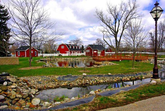 The pond is just one of the scenic features of the Heritage Park Petting Farm.